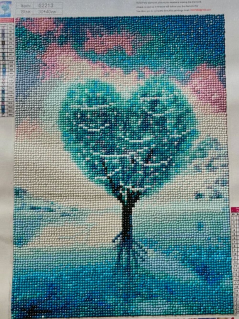 Diamond Painting Finished Completed 3D Wall Art 30x40 cm Heart Diamond Art